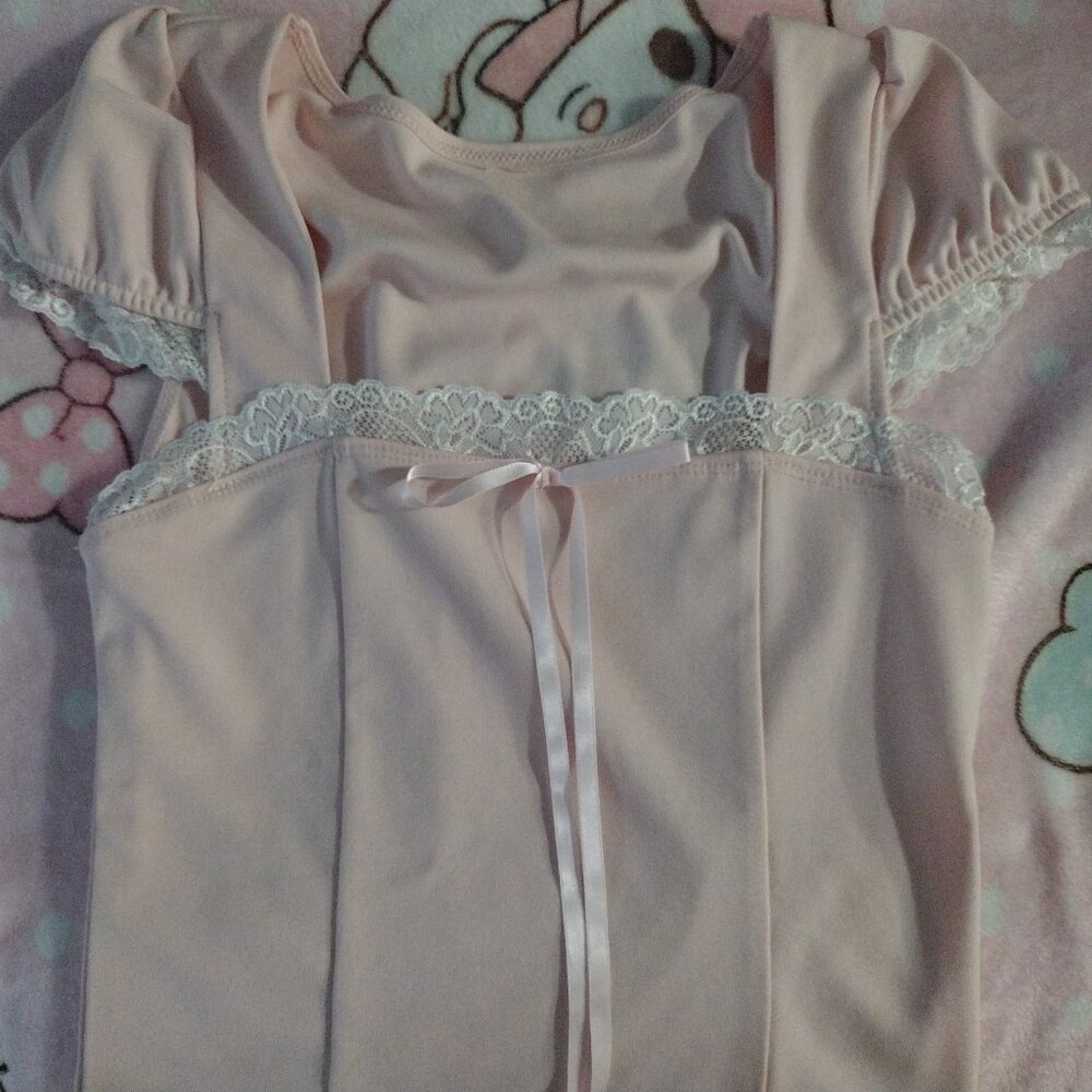 Pink coquette top